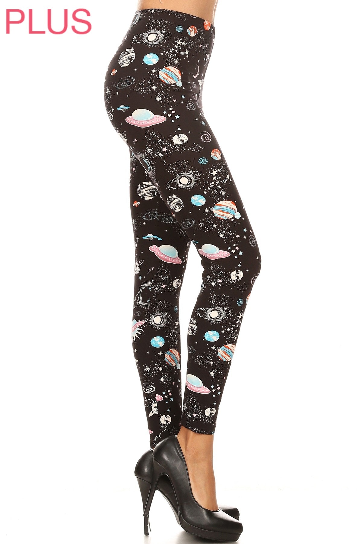 Plus Size Galaxy Pring Leggings