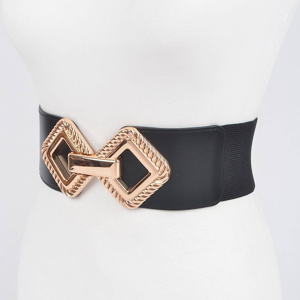 Big Metal Buckle Stretch Belt