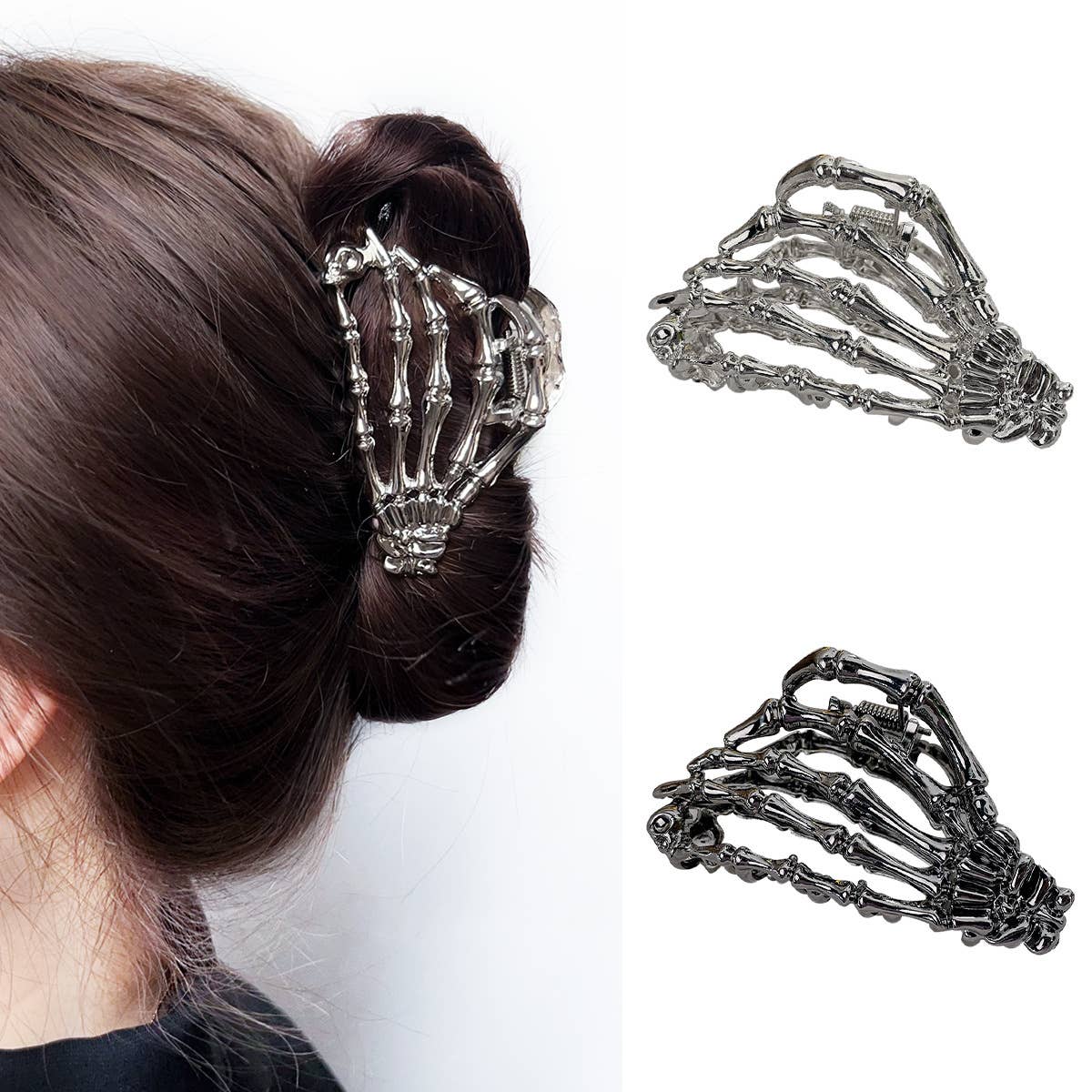 Metal Skeleton Hand Claw Clip