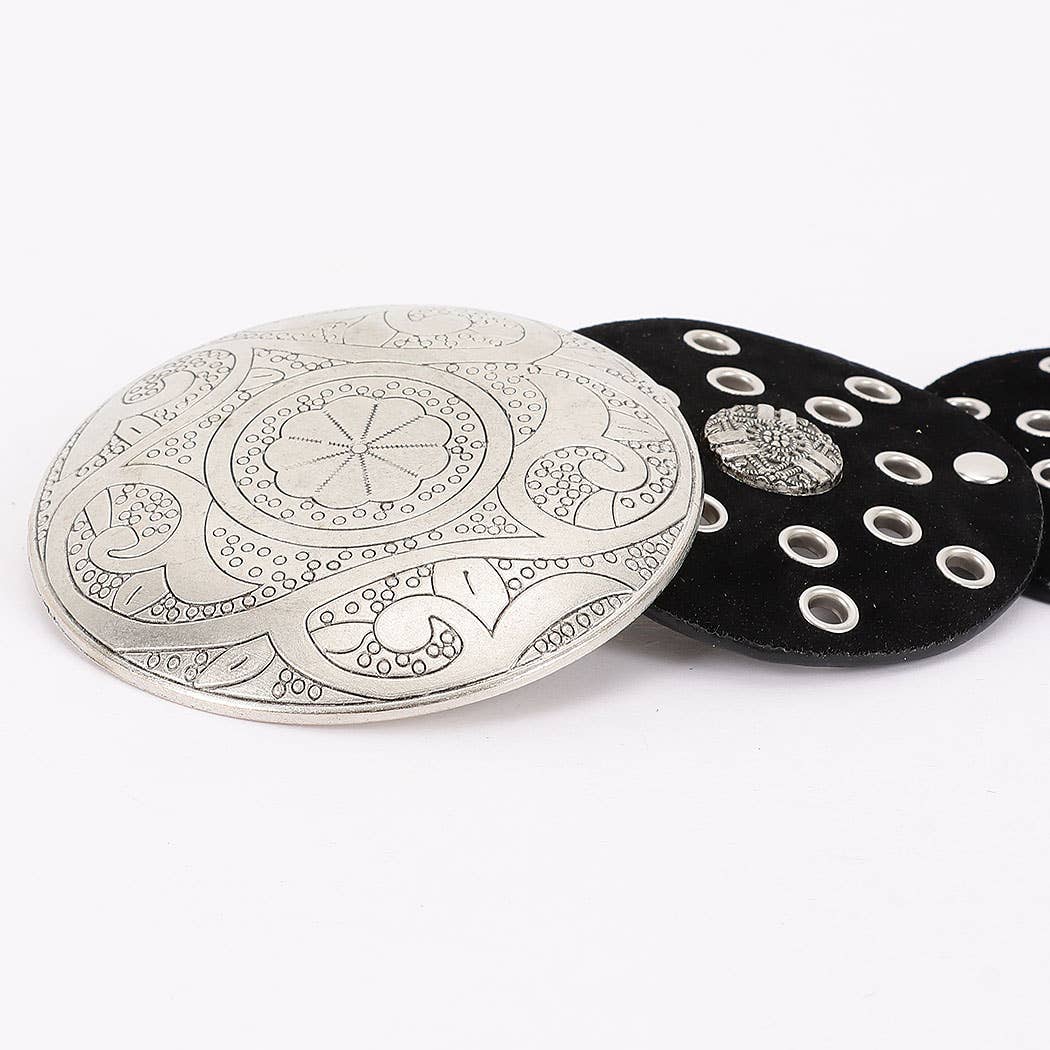 Faux Leather Disc Belt