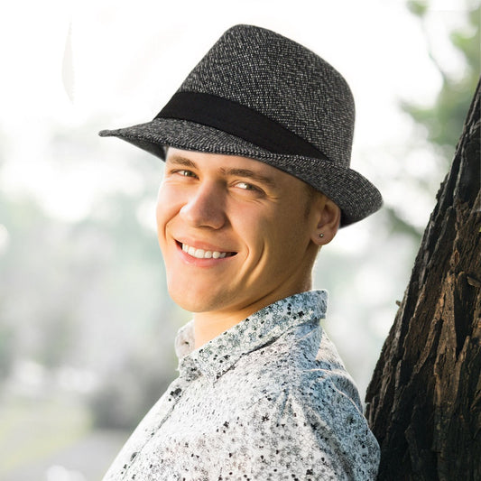 Men's Black Fall Fedora W/ Band