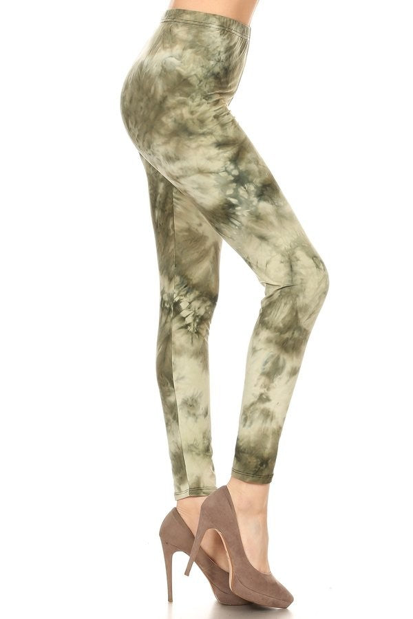 Green Tie Dye Leggings