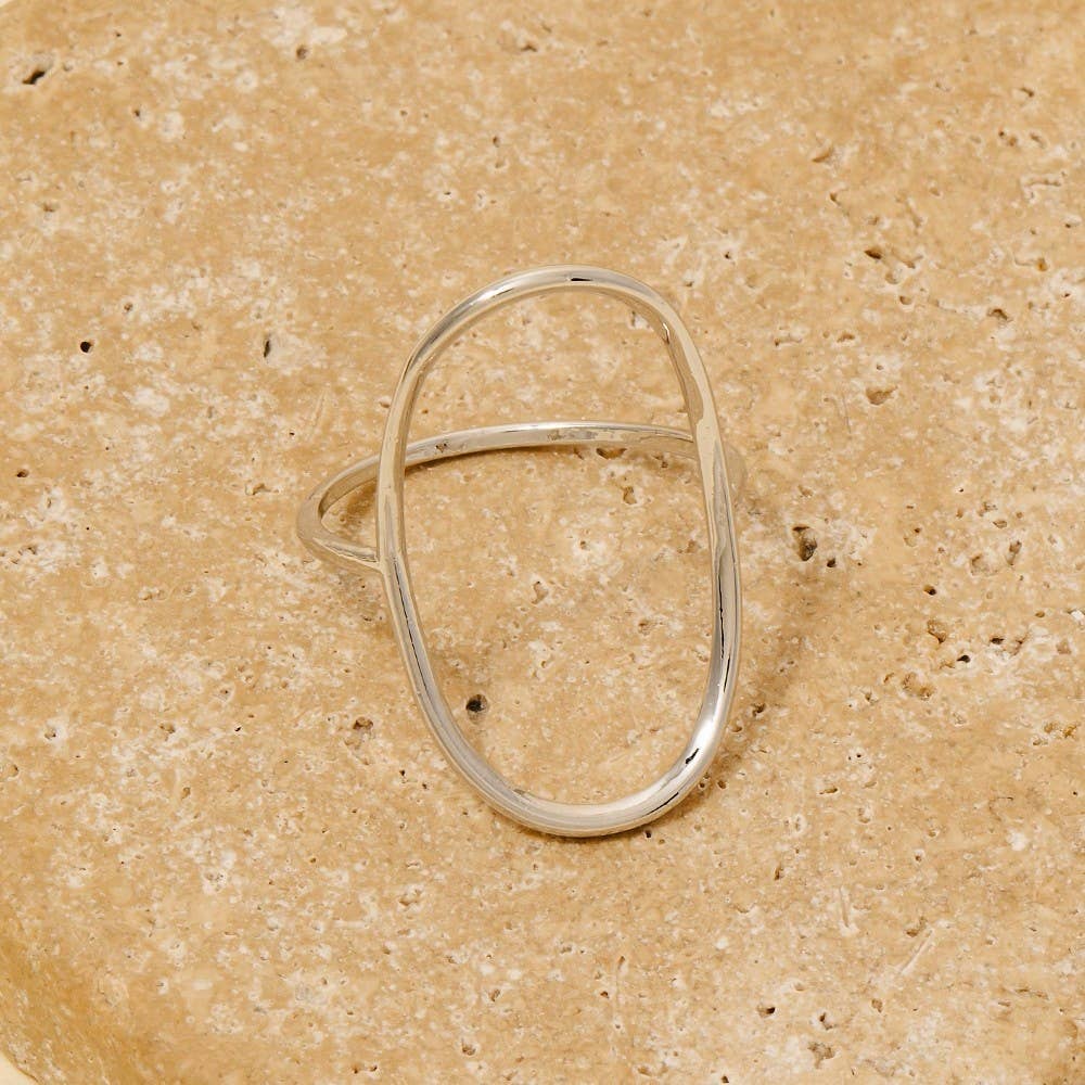 Curved Oval Minimalist Ring