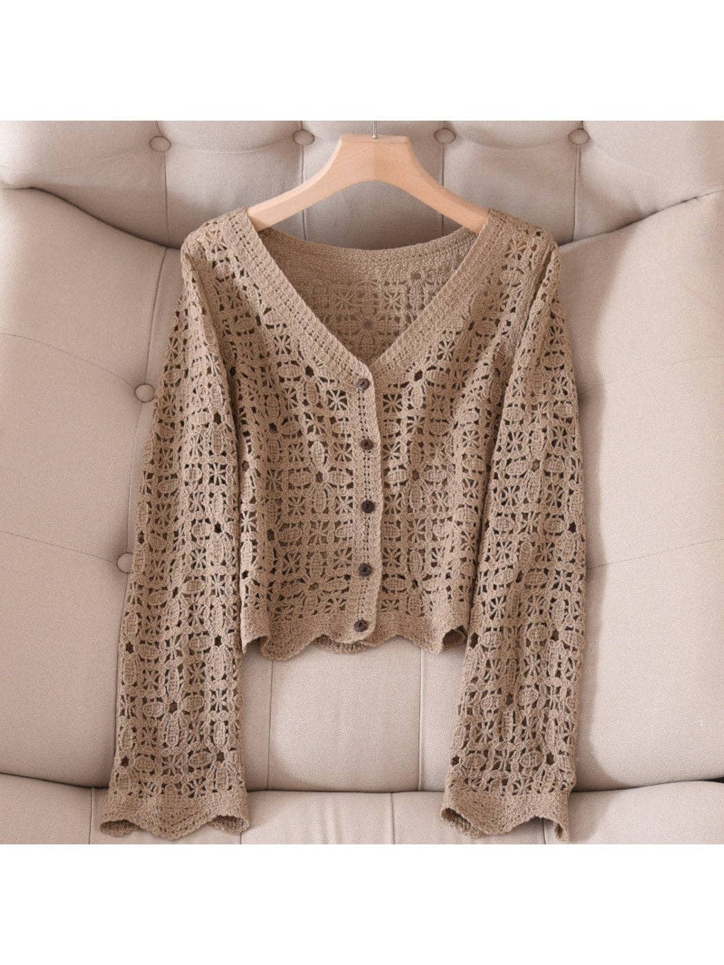 L/S Crochet Knit Cardigan