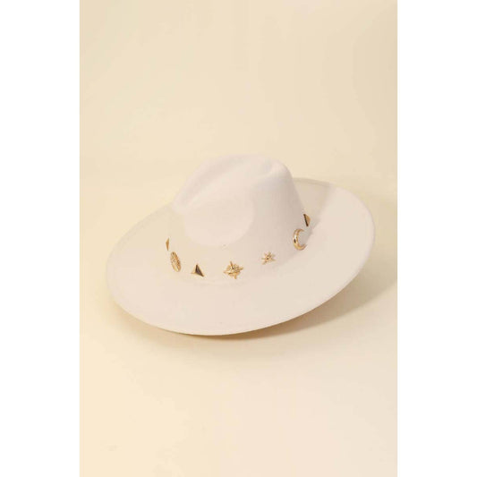 Studded Sun Moon Star Fedora