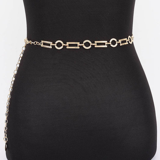 Multi Shape Metal Chain Belt