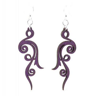 Small Scroll Wood Earrings