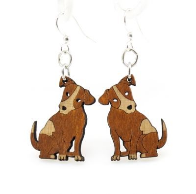 Wooden Puppy Earrings