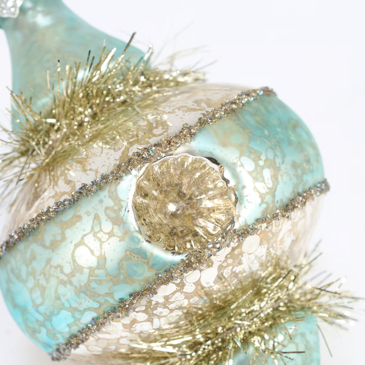 Vintage Inspired Blue Pendant Glass Ornament