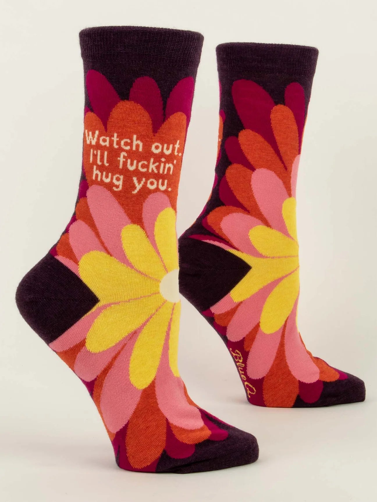 Watch Out. I'll Hug You Crew Socks