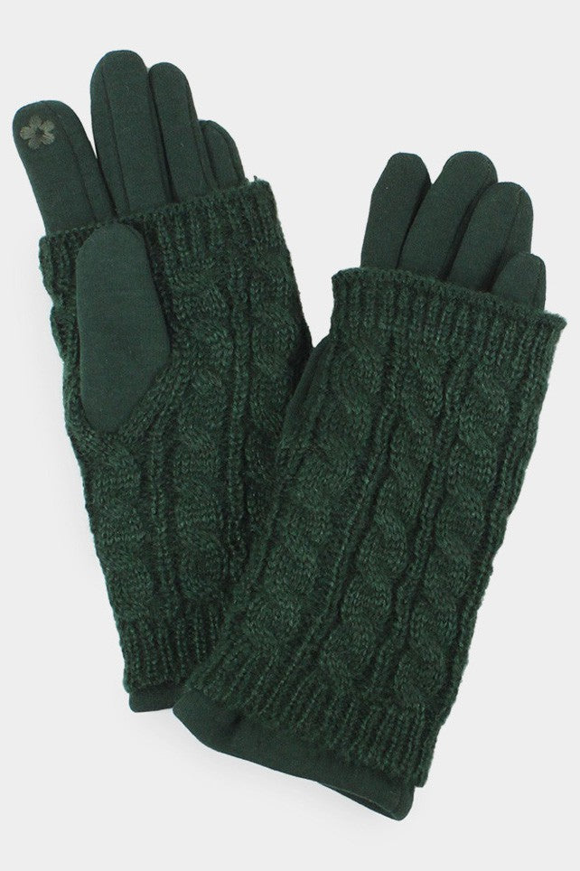 3 in 1 Cable Knit Gloves