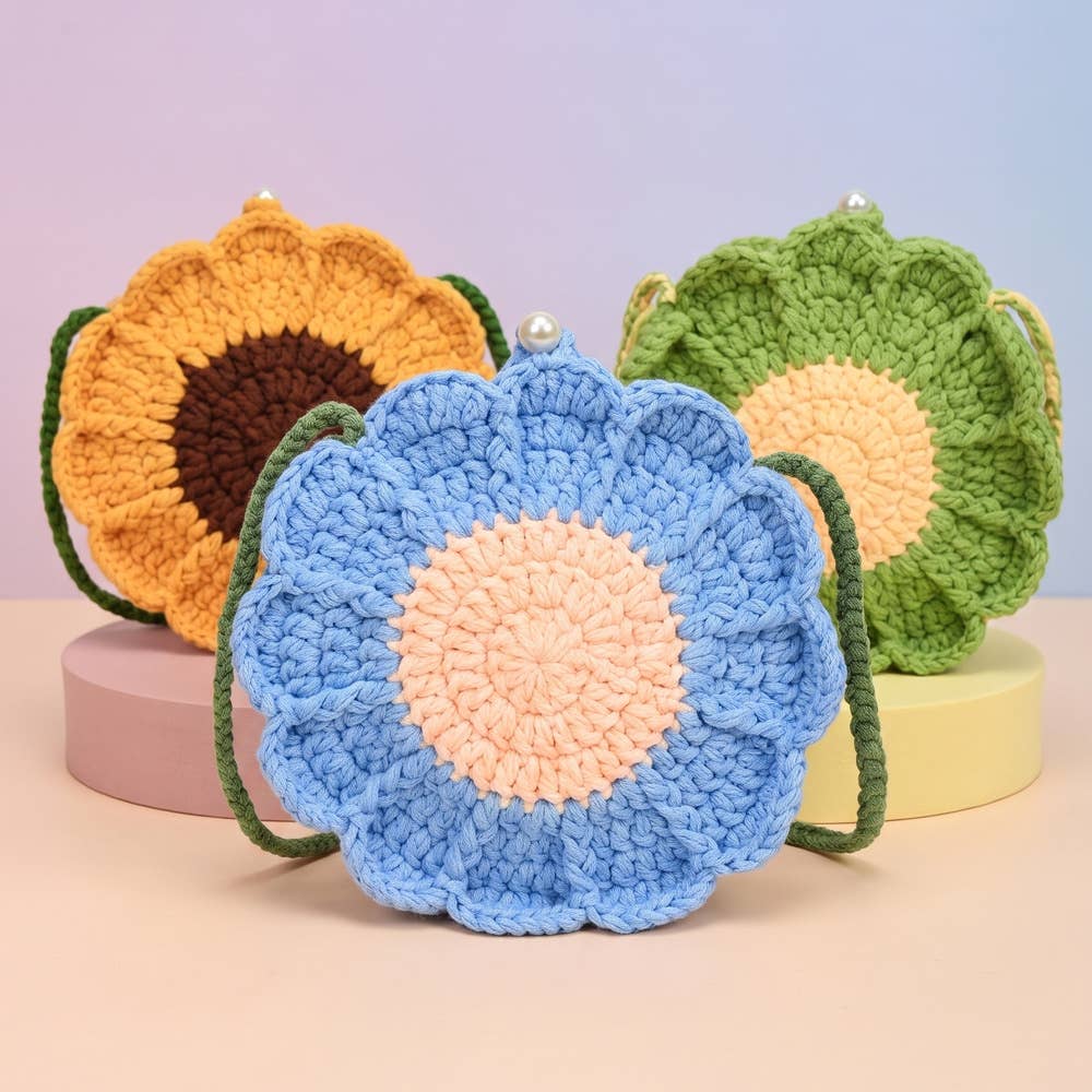 Crochet Flower Shaped Crossbody Bag