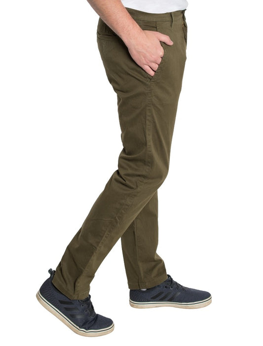 Men's Olive Chino Stretch Pants