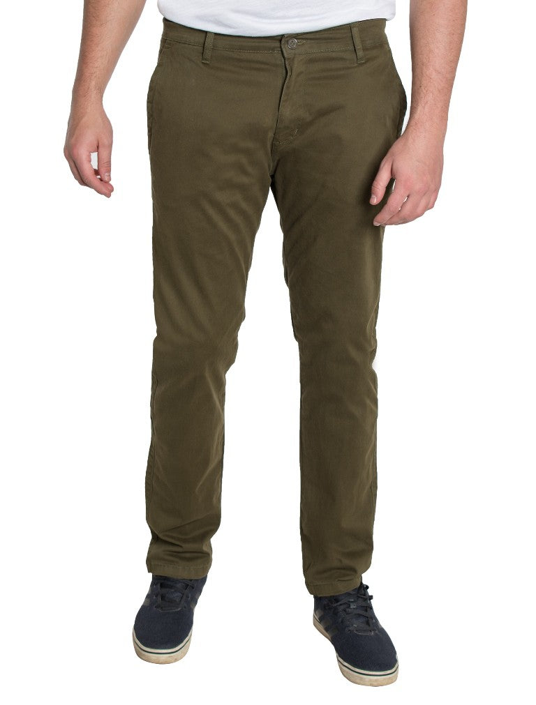 Men's Olive Chino Stretch Pants