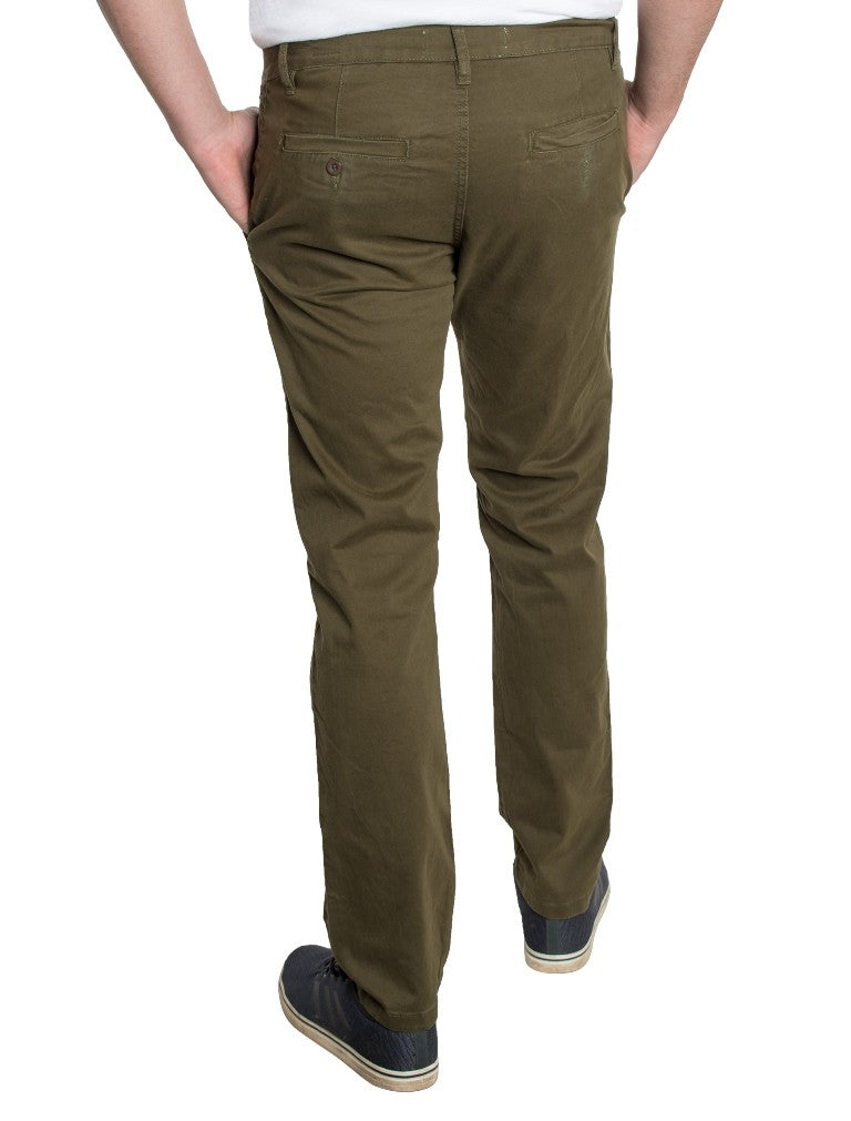 Men's Olive Chino Stretch Pants