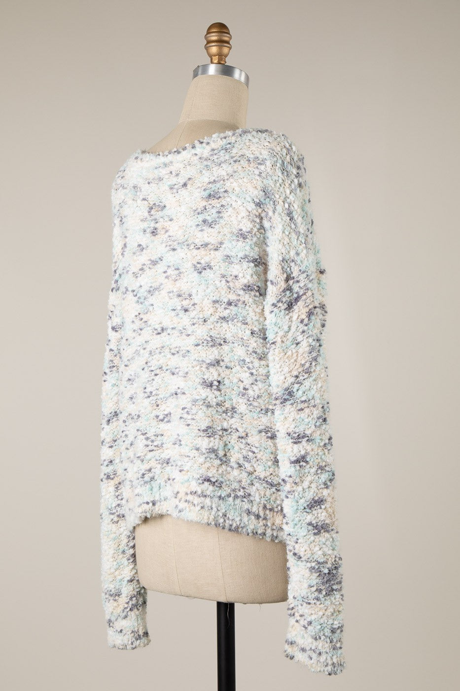 Multicolor Popcorn Knit Sweater