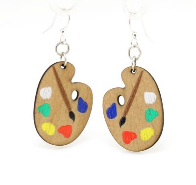 Wooden Painter Palette Earrings