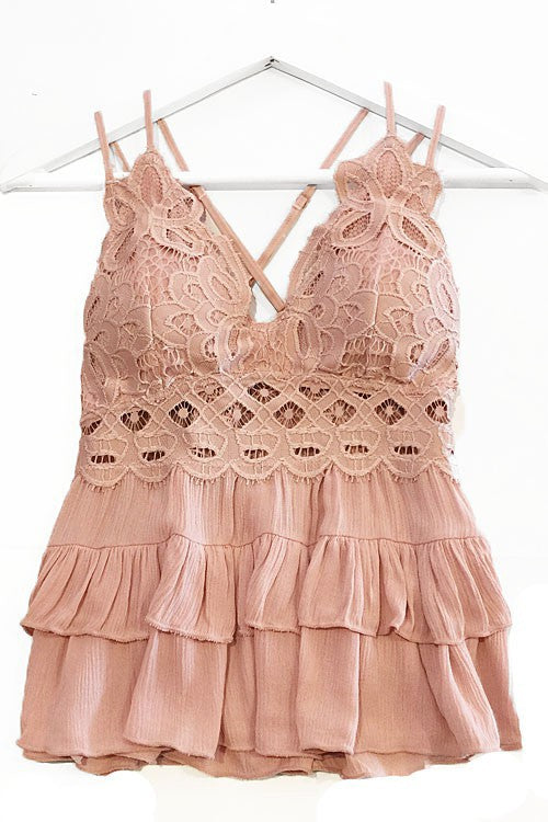 Cami Lace Ruffle Top