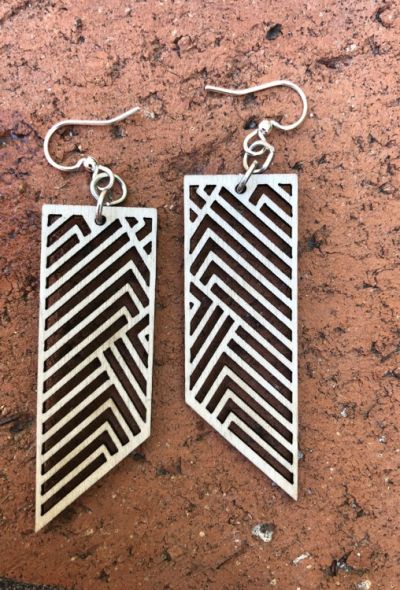 Wooden Rectangular Rhapsody Earrings