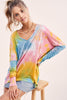 Relaxed V-neck Tie-Dye Top
