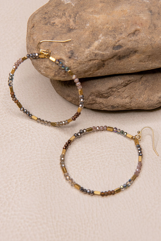 Beaded Fall Hoop Dangle Earrings