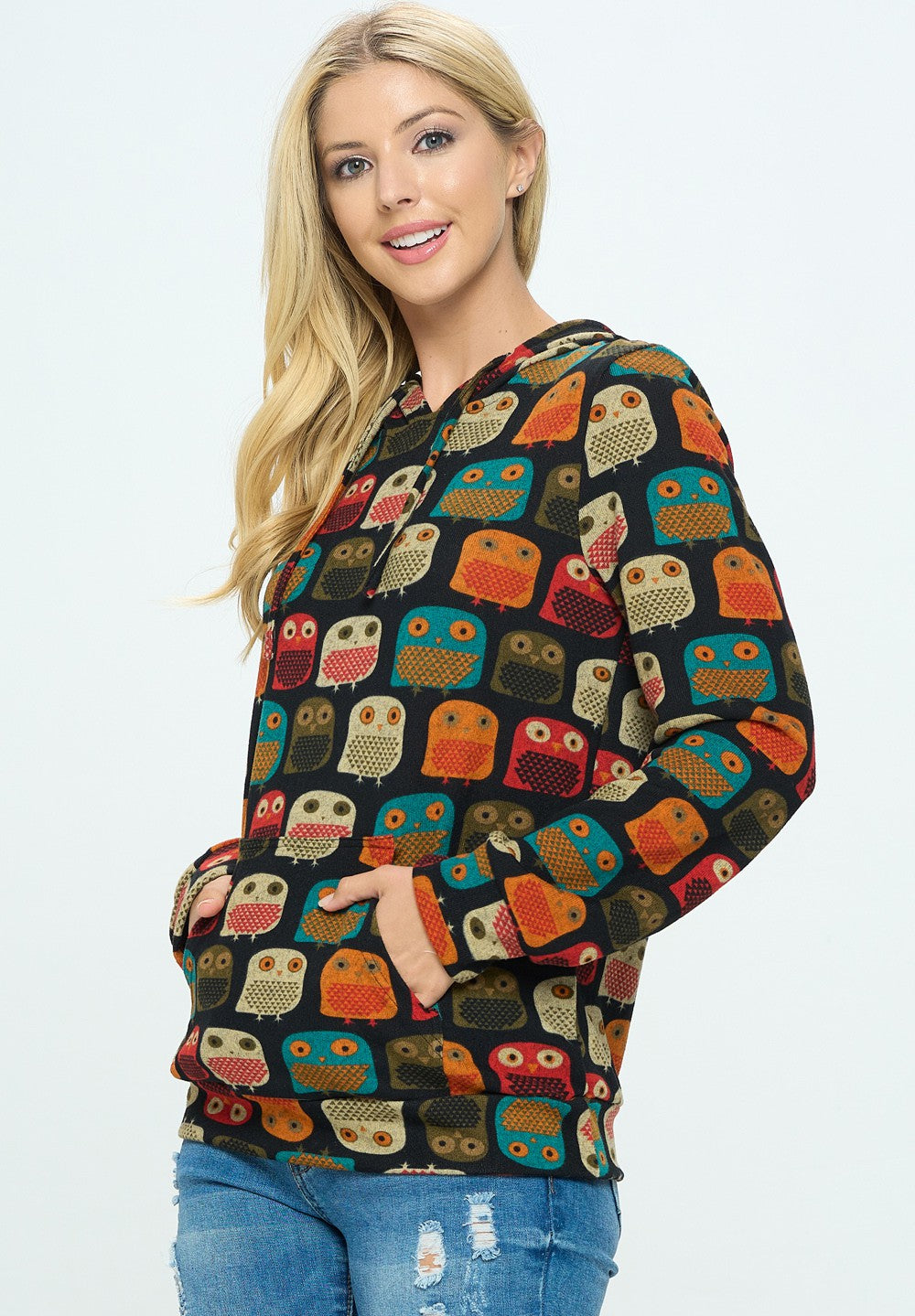 Owl Print Hoodie