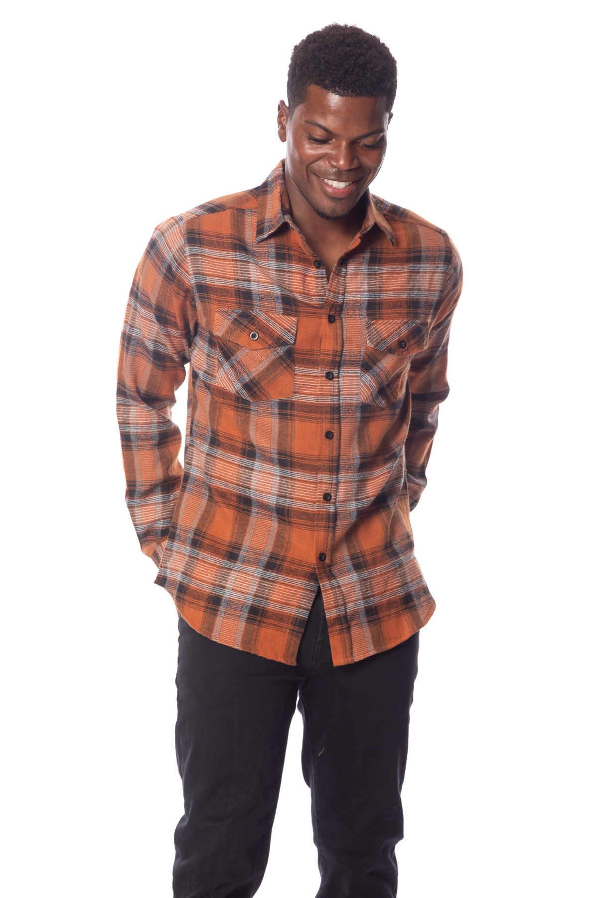 Men's Burnt Orange Flannel