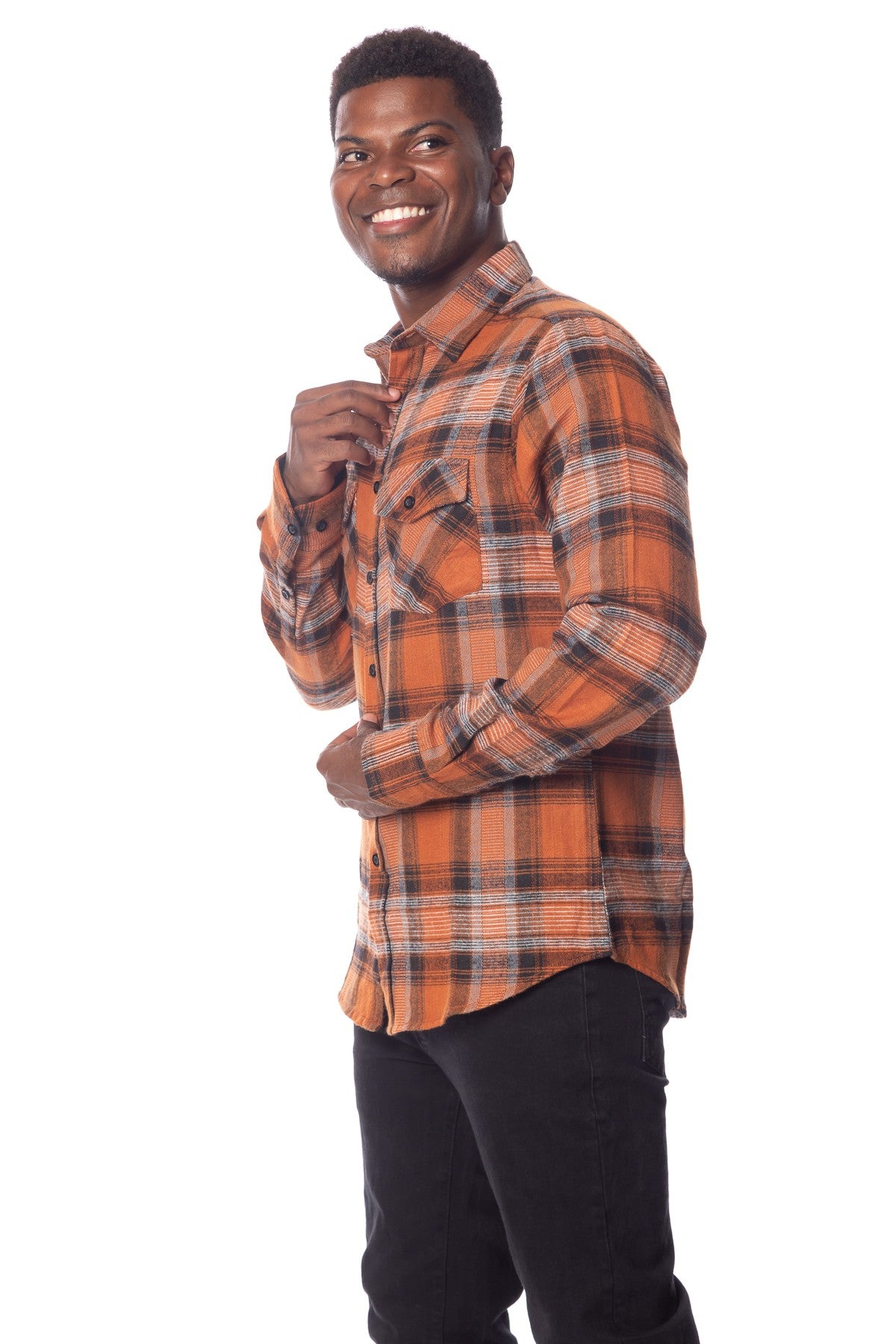 Men's Burnt Orange Flannel