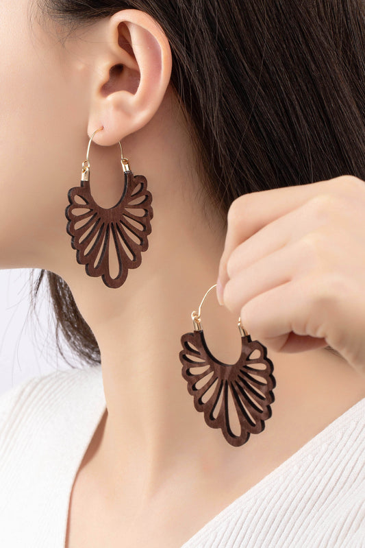 Cutout Wood Drop Earrings
