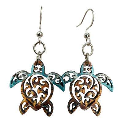 Tribal Sea Turtle Earrings