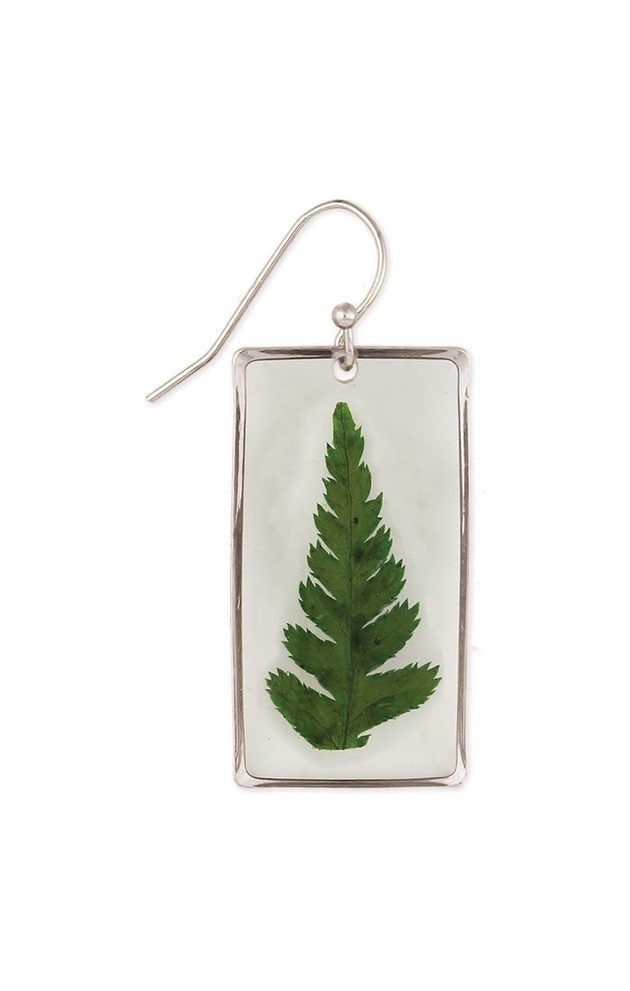 Cottage Floral Dried Fern Earrings