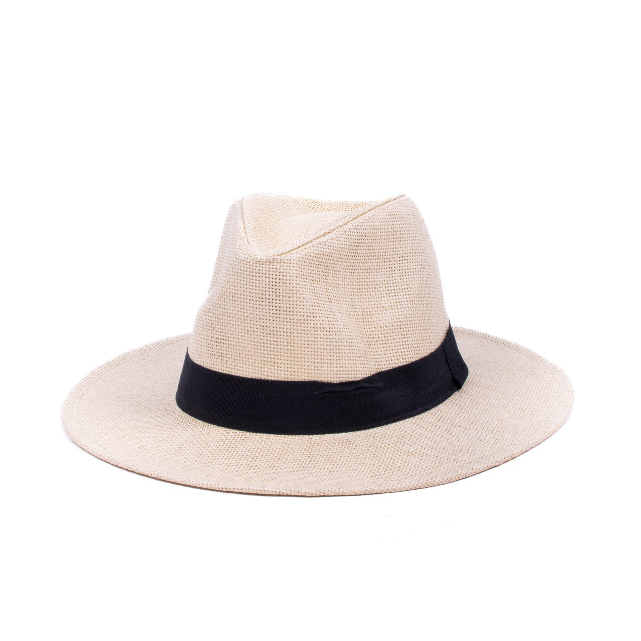 Flat Brim Black Banded Fedora Hat