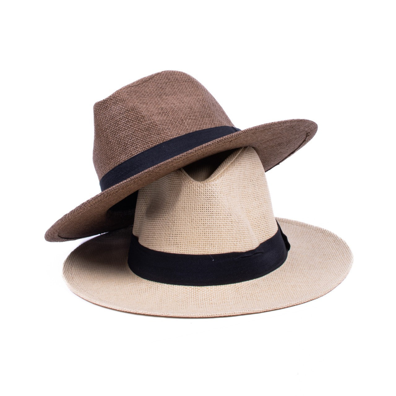 Flat Brim Black Banded Fedora Hat
