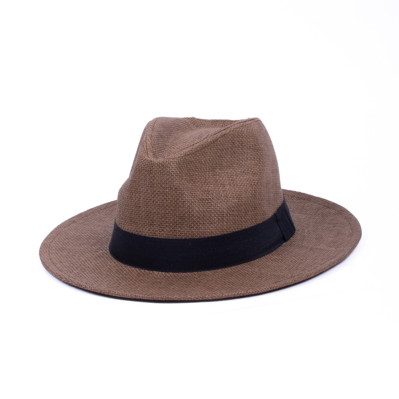 Flat Brim Black Banded Fedora Hat