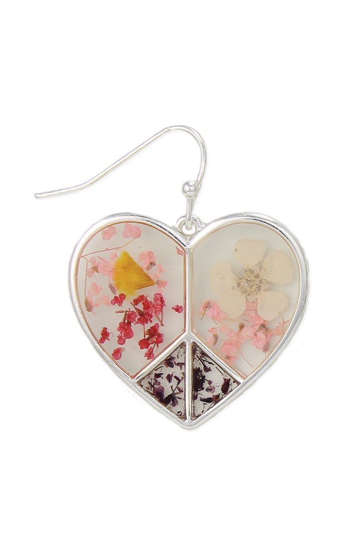Peace & Love Dried Flowers Earrings