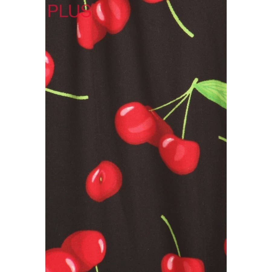 Plus Size Cherry Print Leggings