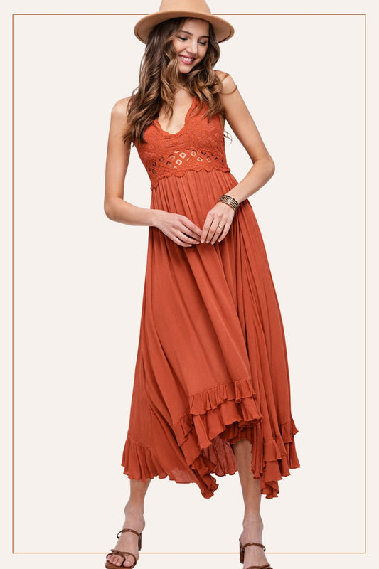 Crochet Lace Maxi Dress