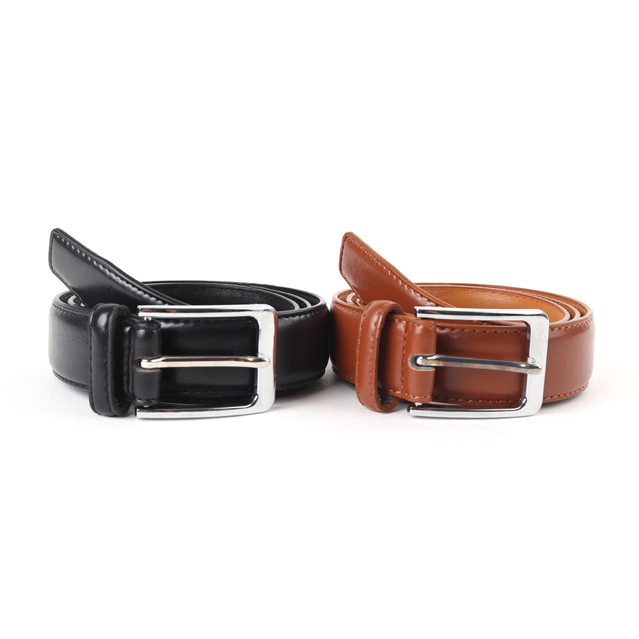 Solid Faux Leather Men's Belt