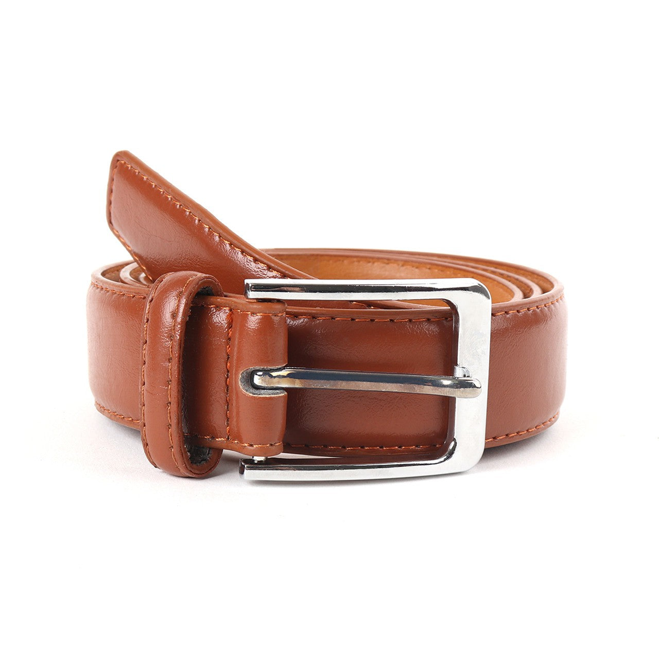 Solid Faux Leather Men's Belt