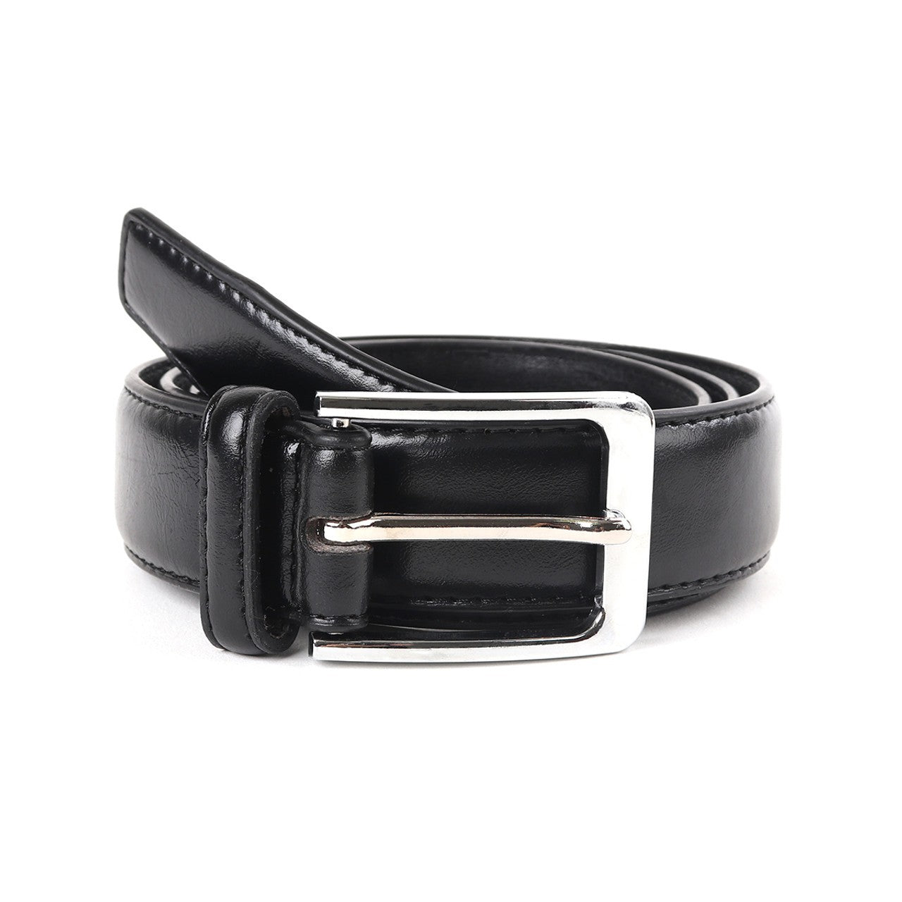 Solid Faux Leather Men's Belt