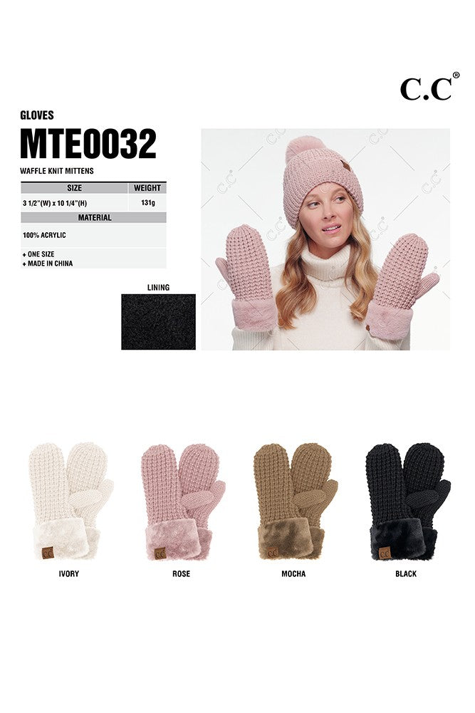 C.C. Waffle Knit Mittens