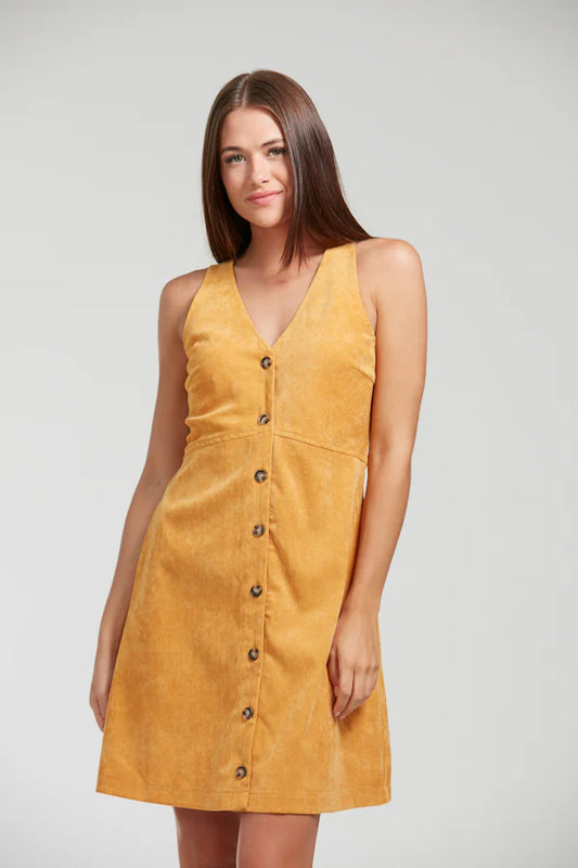 Golden Corduroy Dress