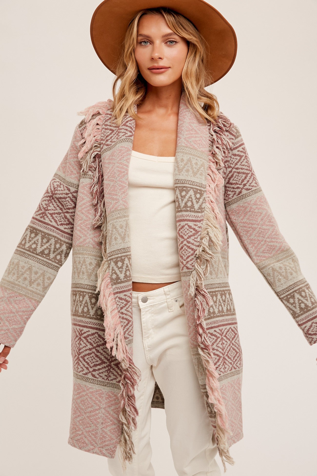 Fringe Aztec Coat w/ Pockets
