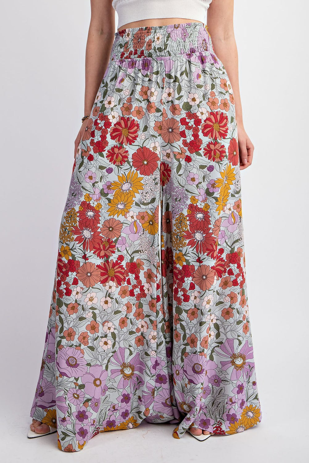 Wide Leg Floral Pants