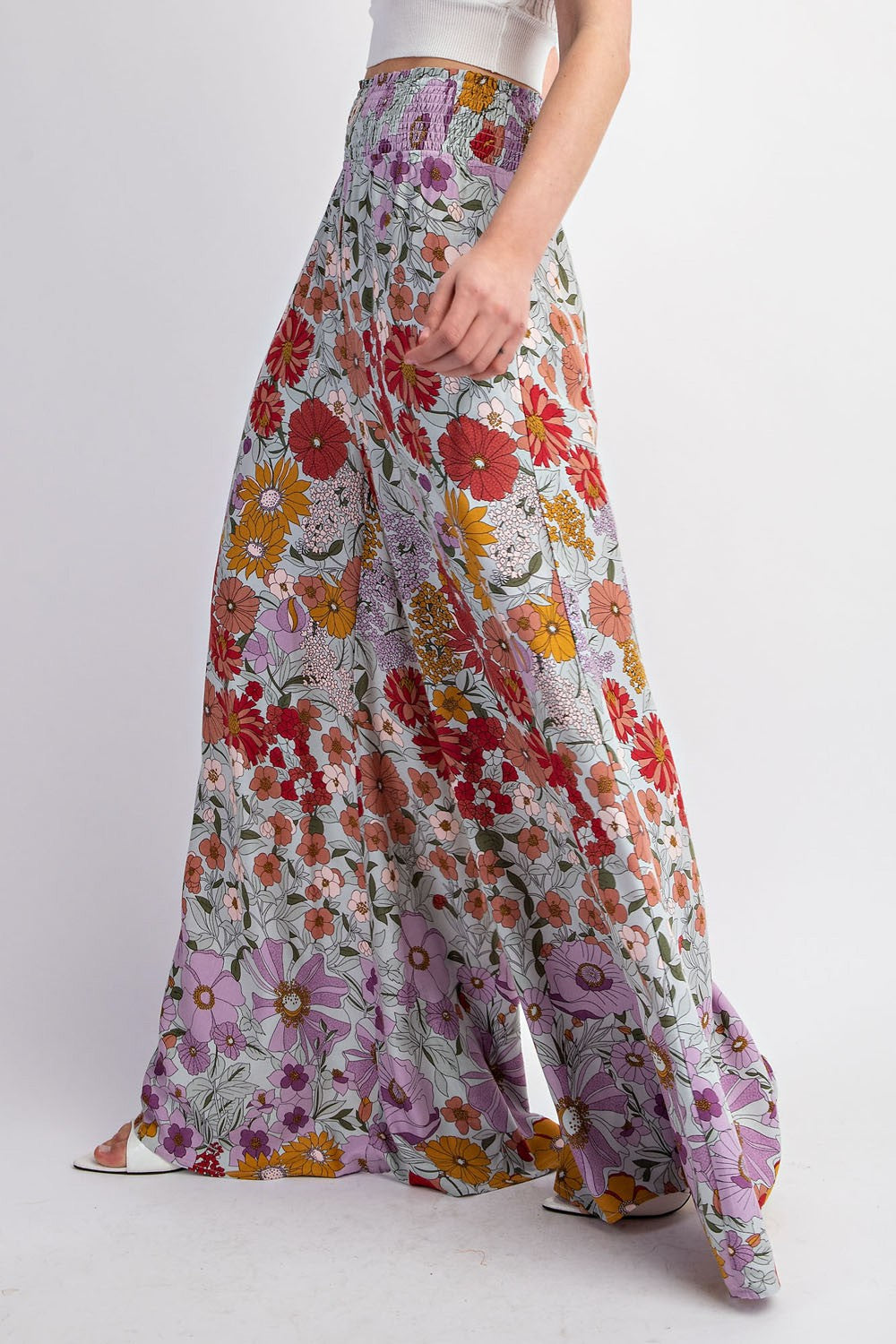 Wide Leg Floral Pants