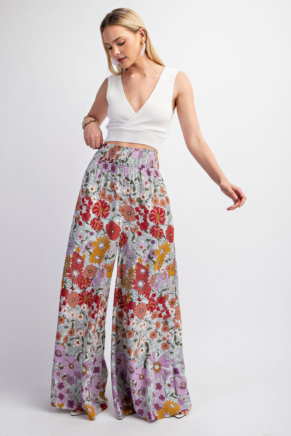 Wide Leg Floral Pants
