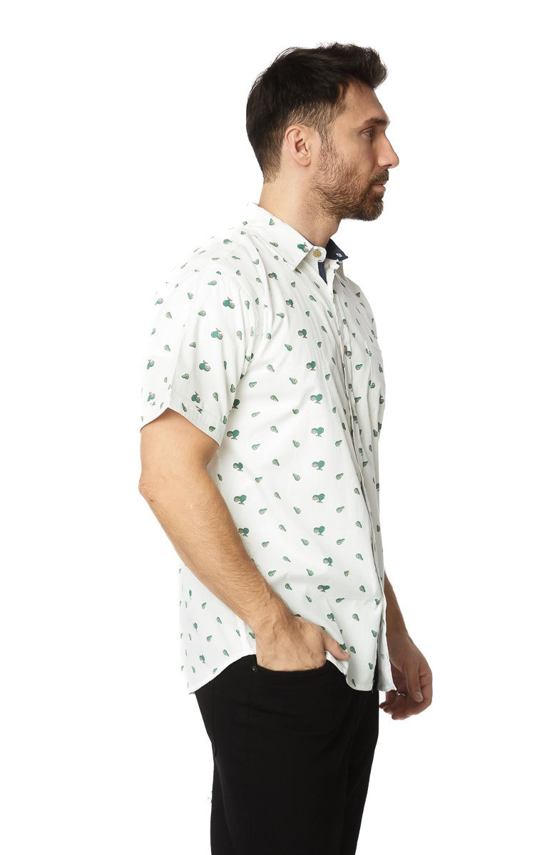 Men's S/S Avocado Button Up