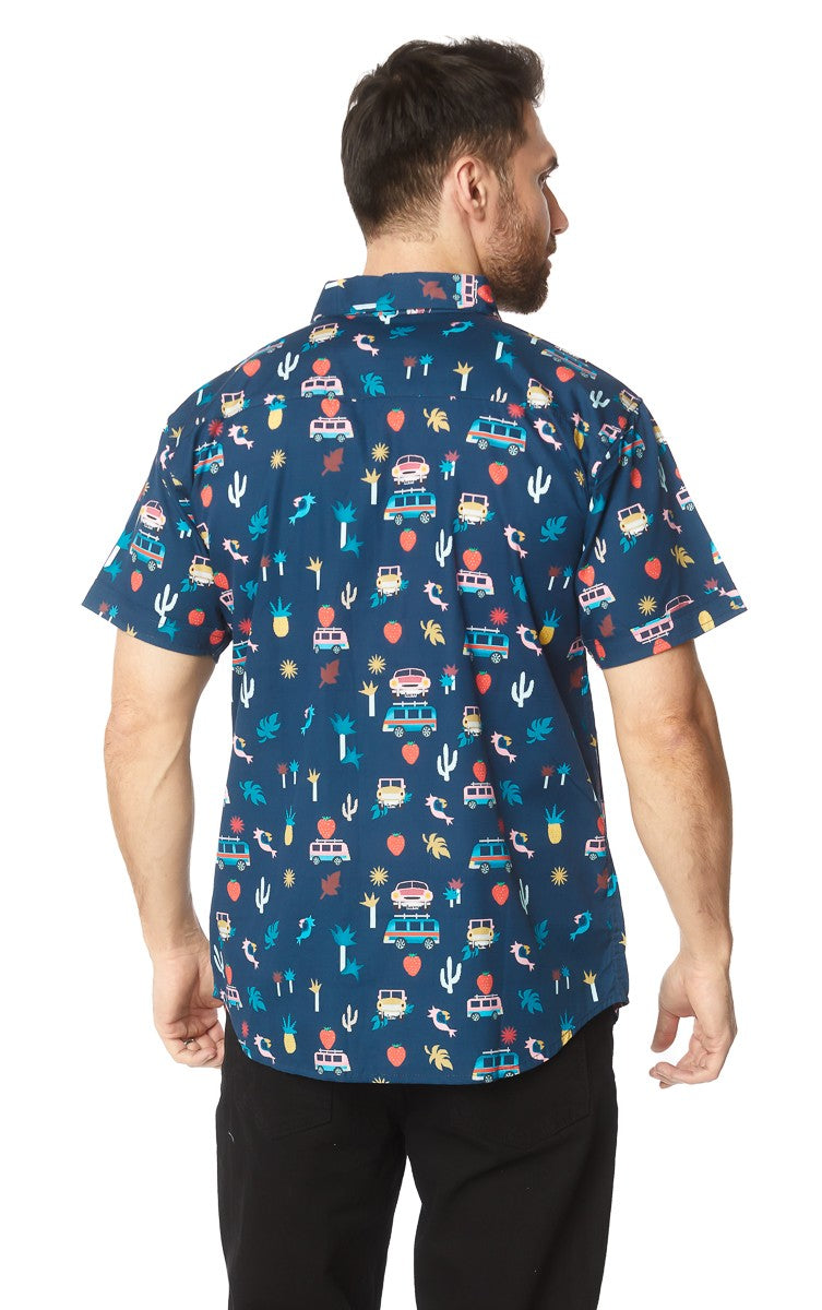 Men's Camper Print S/S Button Up