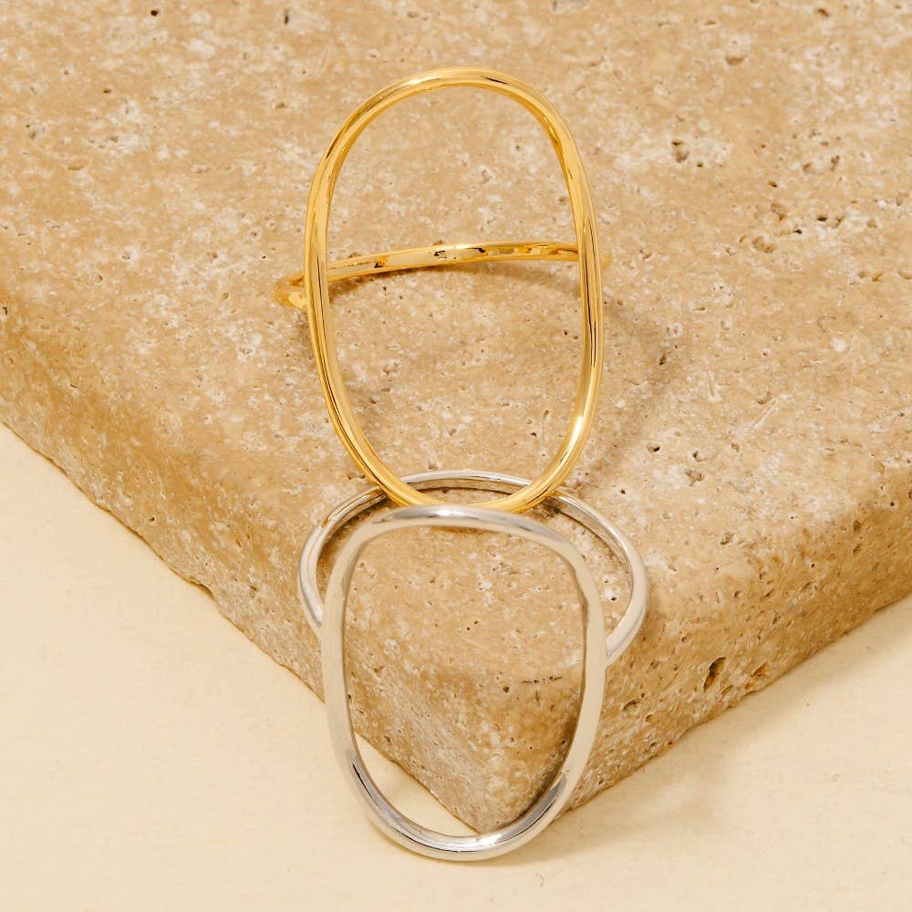 Curved Oval Minimalist Ring