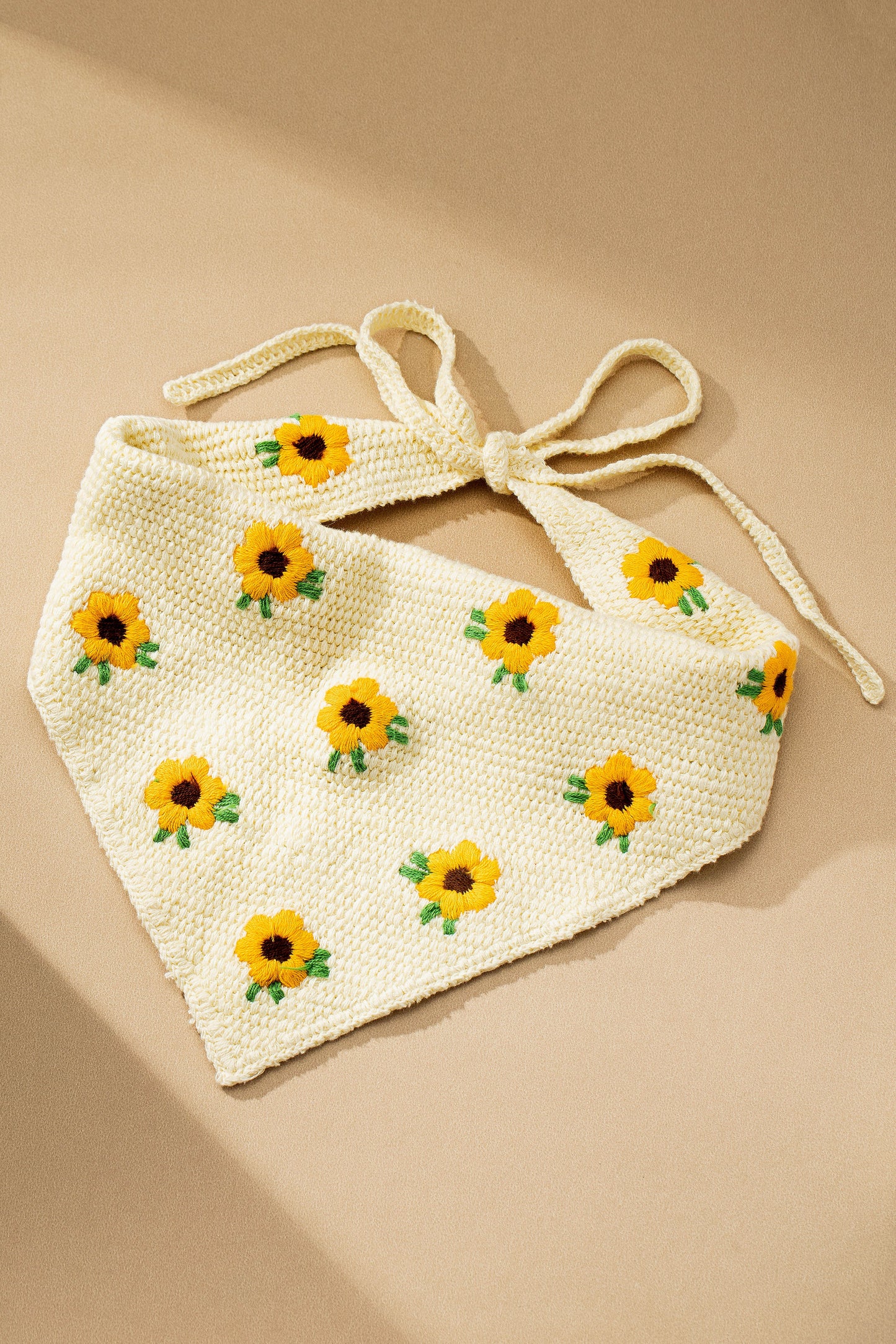 Crochet Sunflower Bandana
